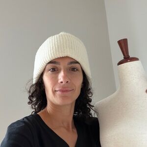 🧶 MAISON 🧶 Cashmere Women's Cashmere Brioche Rib Beanie Adult Milk White